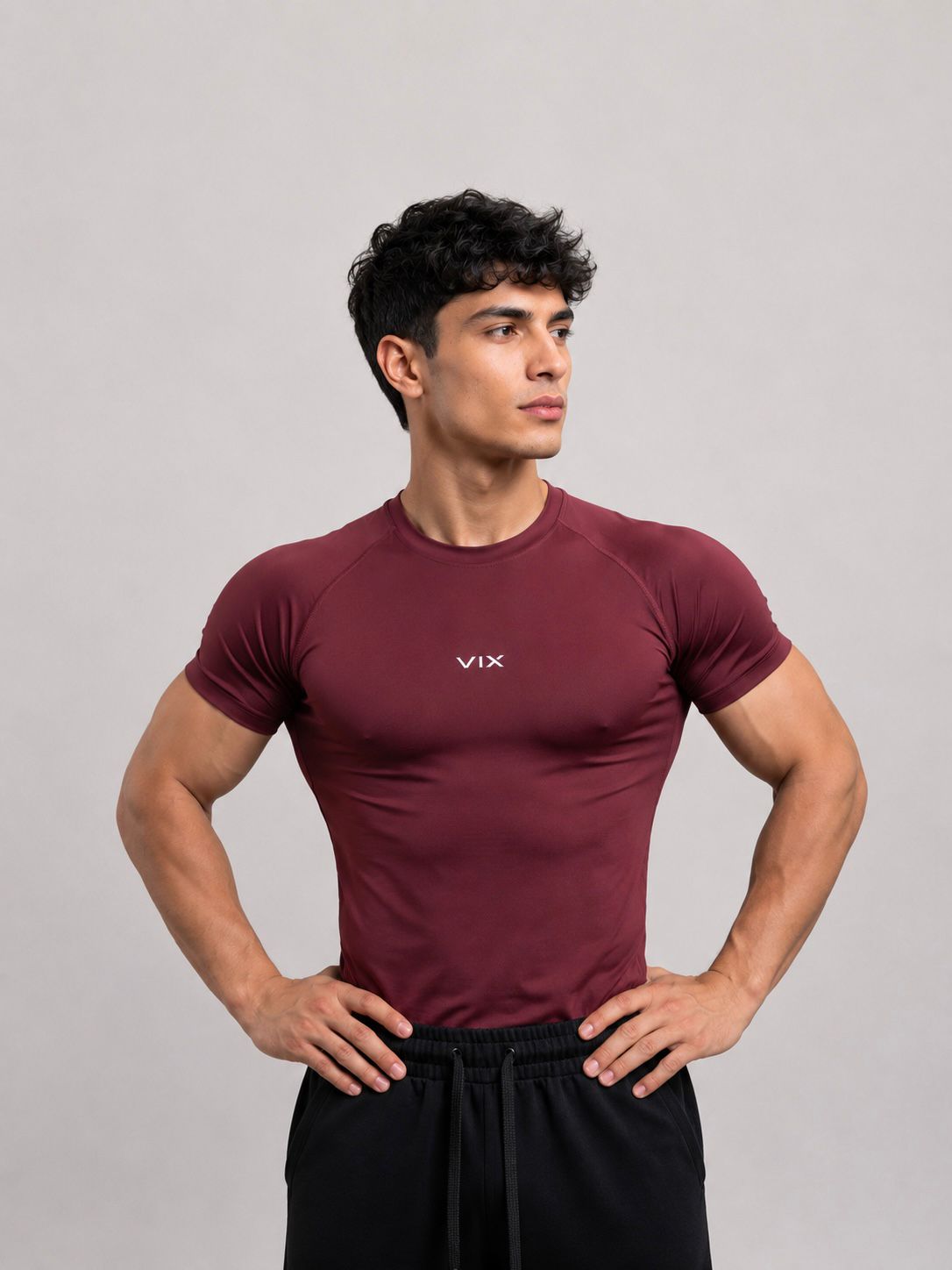 Burgundy COMPRESSION T-SHIRT